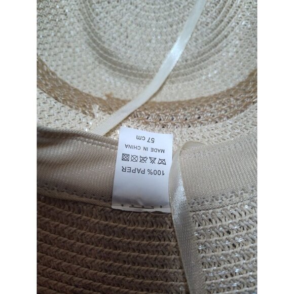Woven Straw Paper Hat 57CM Medium Multicolor 100% Paper Lightweight Summer - Picture 8 of 14
